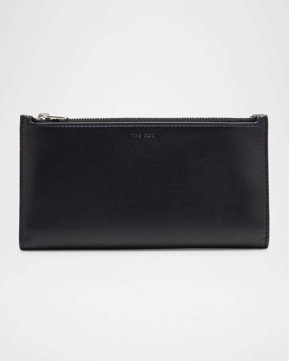 Multi-Zipped Bifold Leather Wallet